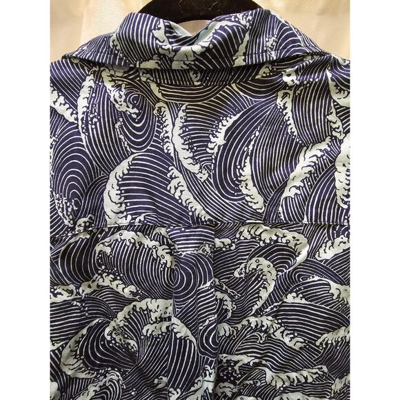 Cooke Street Hawaiian Islands blue wave short sleeve button down shirt 2XL - Picture 9 of 10